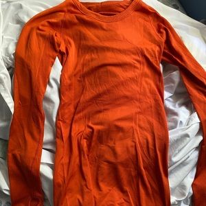 Lululemon Orange Long Sleeve Swiftly